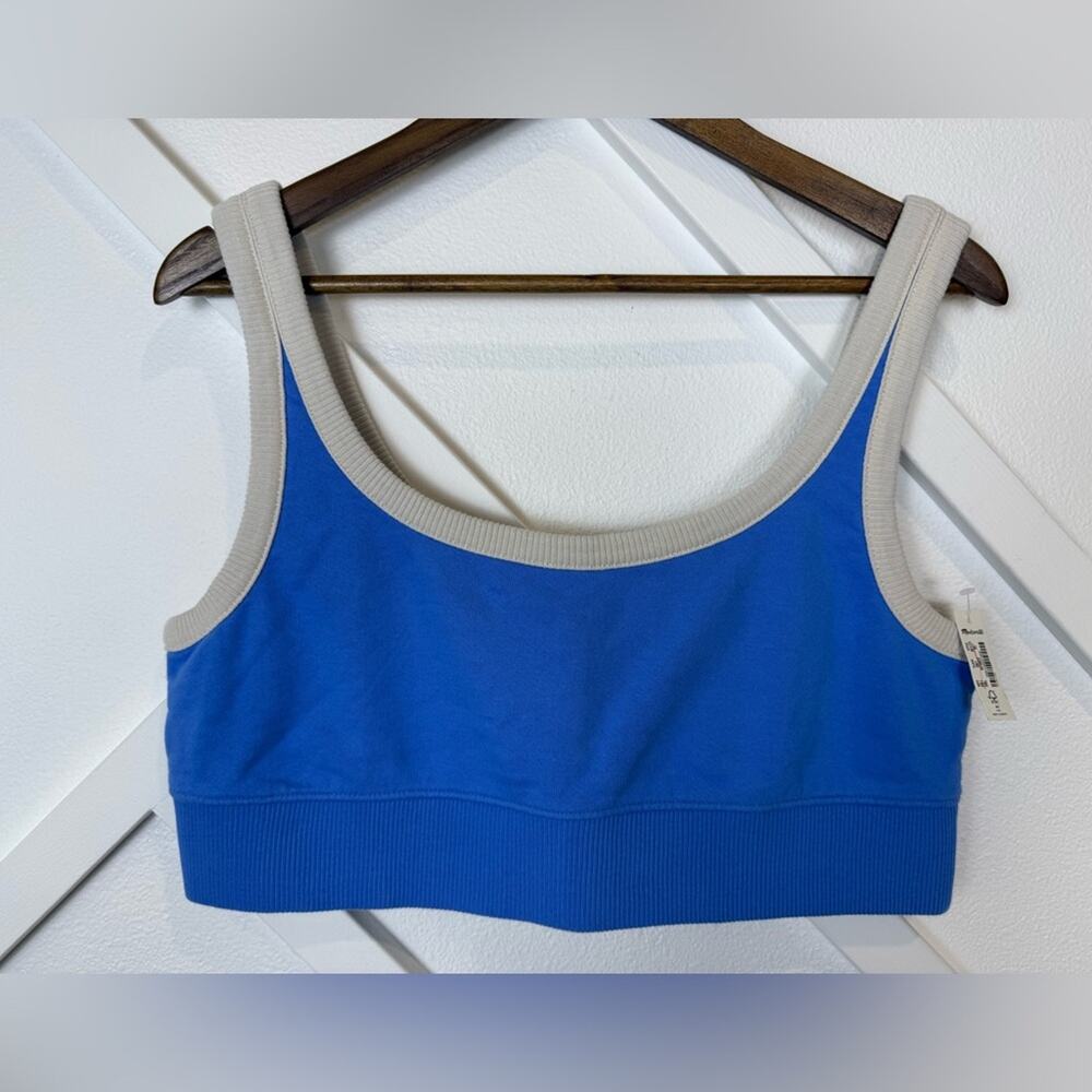NWT MWL Madewell Terry Ribbed Bralette Oasis Blue Size XL - Picture 2 of 9